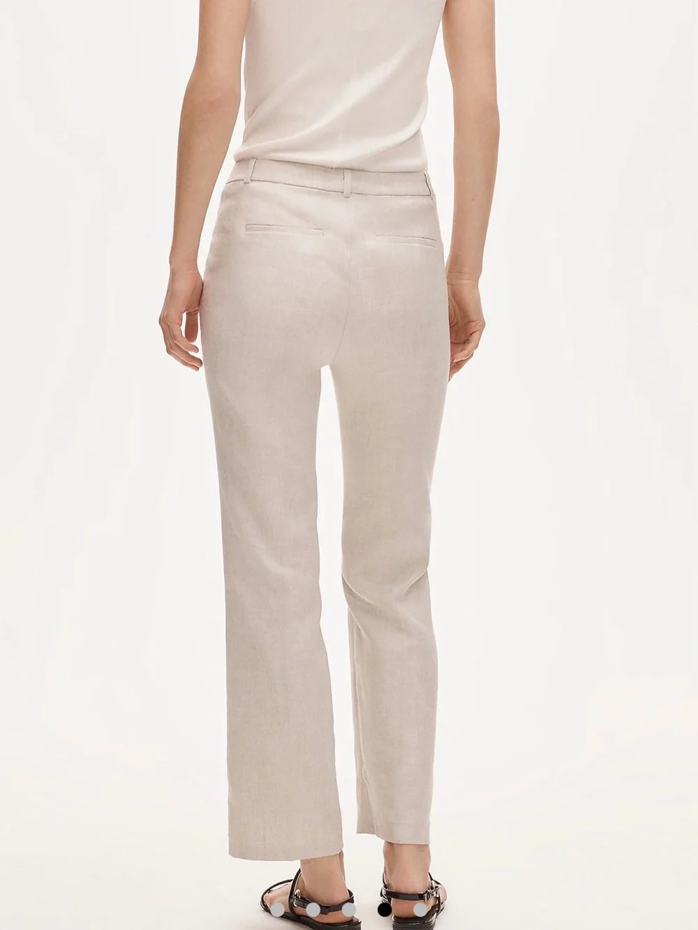J.Crew Kaya Linen Blend Fully Lined Ivory Straight Leg Trousers Pants Size 6